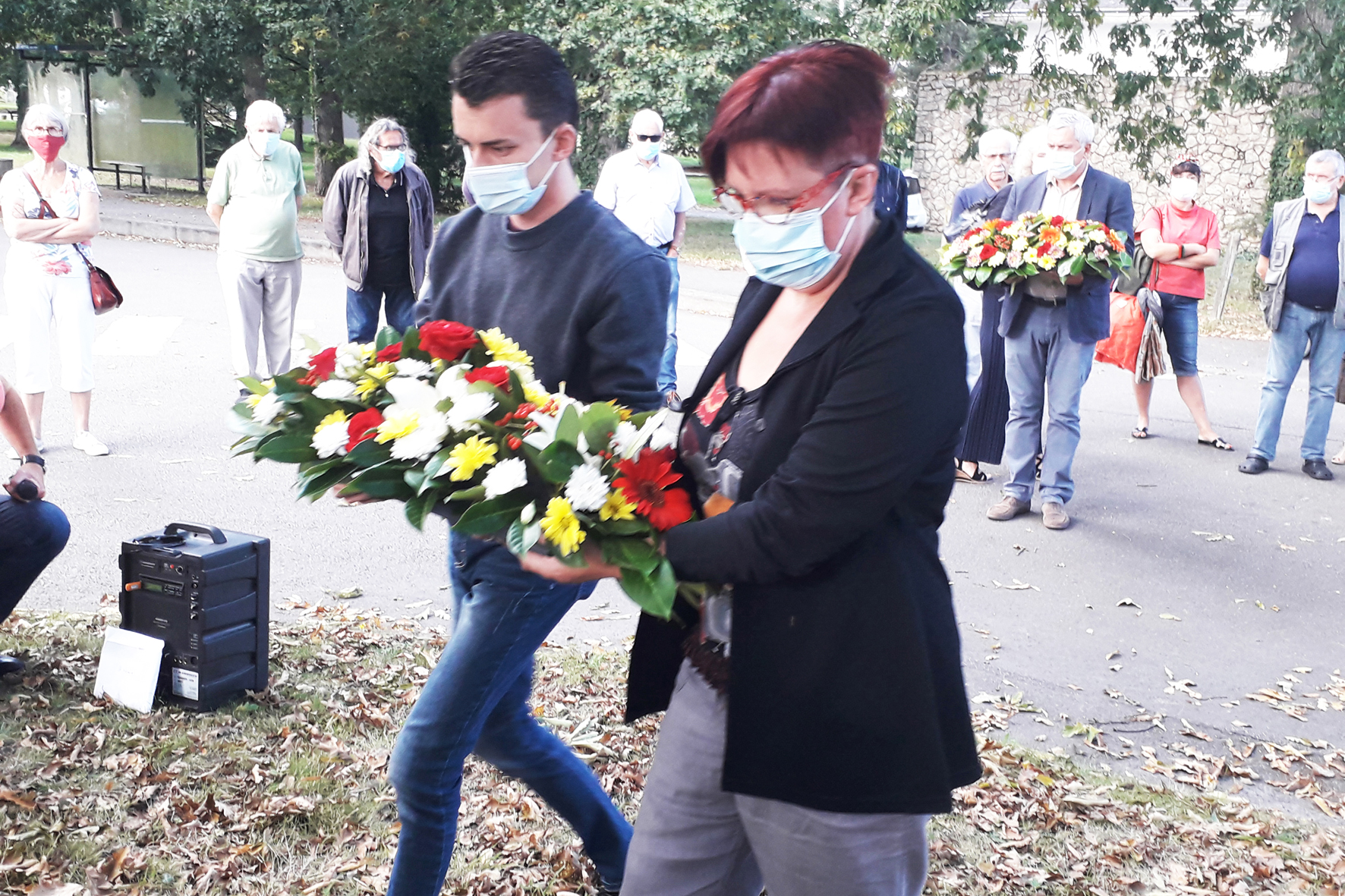 <p>au nom du <acronym title="Parti Communiste Français de Loire-Atlantique">P.C.F. de Loire-Atlantique</acronym>.</p>© Photo Ghislaine Leloup - 20200905-162242.